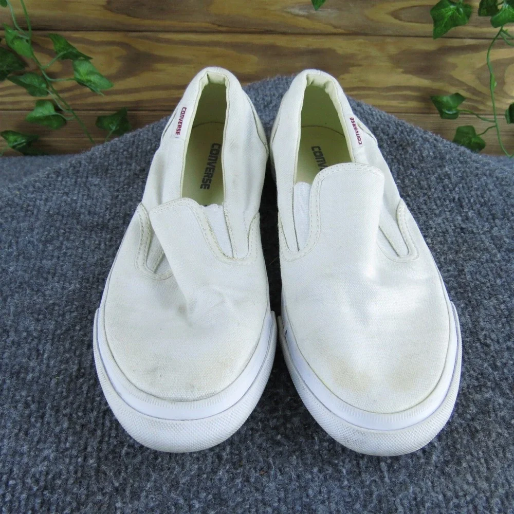 Converse Slip-On Loafer Girl Y 4 Medium Athletic White Fabric‎ Slip On